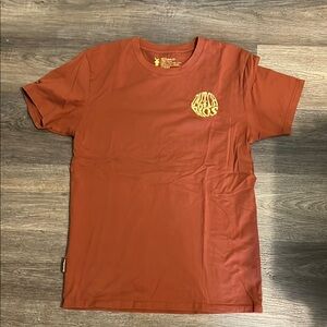 Dutch Bros Rust/Brown Short Sleeve Tee w/Retro Wavy Embroidered DB Logo